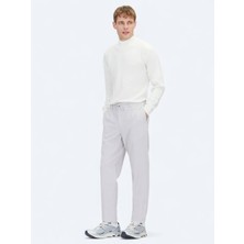 Açık Gri Düz Dokuma Jogging Fit Casual Pantolon