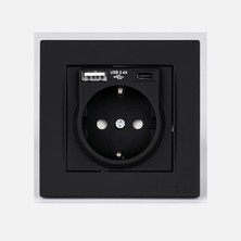 Mutlusan Rita USB Type-C Priz Siyah (4'li Paket)