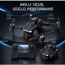 Ayers Teknoloji Katlanabilir Drone Hd Kameralı | Engel Kaçınma | Fırçasız Motor | Ekranlı Kumandalı Akıllı Drone JS26H Drone