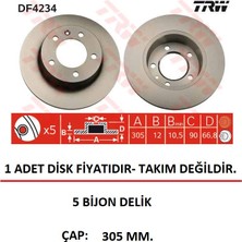 Arka Fren Diski Master 2 1998+ Opel Movano A 1998+ Interstar 2002+ 7700314107 Trw DF4234