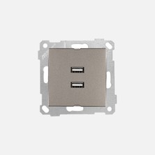 Mutlusan Rita Mek Tus 2'li USB Sarj Prizi Antrasit (2'li Paket)
