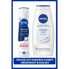 Nivea Kadın Sprey Deodorant Derma Control Natural Tone 150ml ve Creme Soft Banyo Duş Jeli 750ml