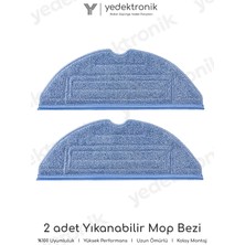 Yedektronik Roborock S7 / S7 Plus / S7 Maxv / S7 Maxv Ultra / S7 Pro Ultra / S7 Max Ultra Uyumlu 2'li Mop Bezi Mavi | Robot Süpürge Yedek Parça | Yüksek Kalite