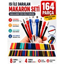 Lataris 164 Parça Isıyla Daralan Makaron Seti Isı Büzüşmeli Kablo Yalıtım ve Koruyucu Kılıf