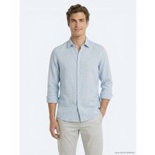 Kip Gri Düz Regular Fit Uzun Dokuma Casual %100 Pamuk Gömlek