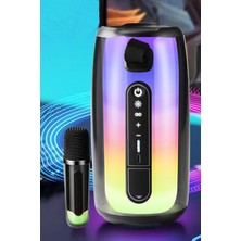 Bezos Pluse 7 Mikrofonlu Rgb Kablosuz Hoparlör - Beyaz
