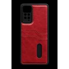 Mudanis Xiaomi Redmi Note 12 Pro 4g Kılıf Sara Kartvizitli Deri Kılıf - Kırmızı