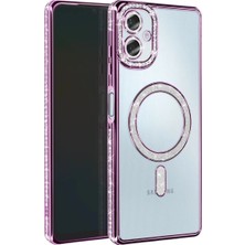 Mudanis Samsung Galaxy A06 Joke Simli Magneticsafe Kılıf - Derin Mor