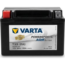Varta Powersports Tx9 (Fa) 12V 8AH 135A Agm Active Motosiklet Aküsü