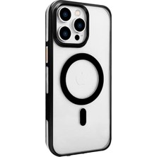 Mudanis Joko Apple Iphone 15 Pro Max Gleam Pc Sert Magsafe Kılıf - Şeffaf-Siyah