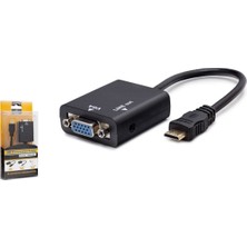 Skygo Mini Hdmi To Vga Ses Çıkışlı Görüntü Dönüştürücü - Siyah HDX7762