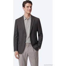 Kip Renkli Mikro Modern Fit Yün Karışımlı Ceket