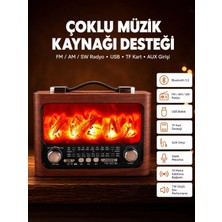 Esranın Dünyası Solar Panelli Alev Işıklı Bluetooth Hoparlör – Çoklu Giriş, Uzun Pil Ömrü