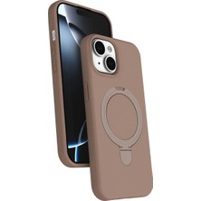 Royaleks Apple Iphone 15 Regal Magsafe Standlı Kapak - Çöl Titanyum