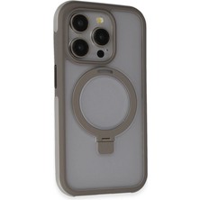 Mudanis Joko Apple Iphone 15 Pro Zorda Airbag Magsafe Standlı Kapak - Titan Gri