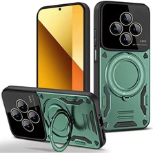 Mudanis Xiaomi Redmi 14C Kılıf Joy Lens Standlı Kapak - Koyu Yeşil