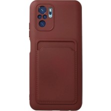Mudanis Xiaomi Redmi Note 10S Kılıf Kelvin Kartvizitli Silikon - Bordo