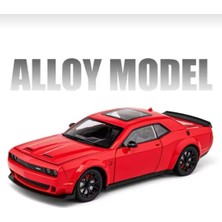 Aksoy Toys Dodge Challenger Diecast Metal Araba 1:24 Ölçek Kırmızı Model Araba Işıksız