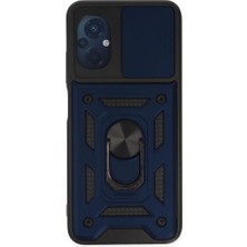 Mudanis Xiaomi Poco M5 Kılıf Pars Lens Yüzüklü Silikon - Lacivert
