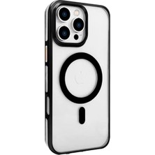 Mudanis Joko Apple Iphone 16 Pro Gleam Pc Sert Magsafe Kılıf - Şeffaf-Siyah