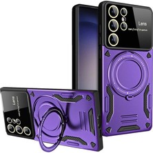 Mudanis Samsung Galaxy S25 Ultra Kılıf Joy Lens Standlı Kapak - Mor
