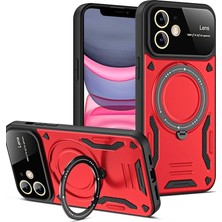 Mudanis Apple Iphone 11 Kılıf Joy Lens Standlı Kapak - Kırmızı