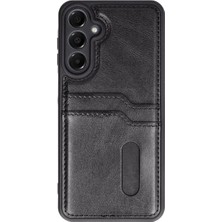 Mudanis Samsung Galaxy A36 Kılıf Sara Kartvizitli Deri Kılıf - Siyah