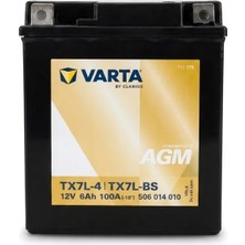 Varta Powersports TX7L-4 / TX7L-BS 12V 6AH 100A Agm Motosiklet Aküsü