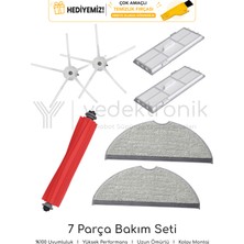Yedektronik Roborock S7 / S7 Plus / S7 Maxv / S7 Maxv Ultra / S7 Pro Ultra / S7 Max Ultra Uyumlu 7 Parça Bakım Seti Yer | Yüksek Kalite