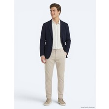 Kip Lacivert Çizgili Comfort Fit Ceket
