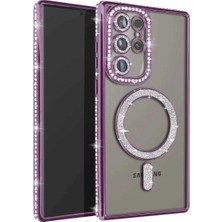 Mudanis Samsung Galaxy S23 Ultra Joke Simli Magneticsafe Kılıf - Derin Mor
