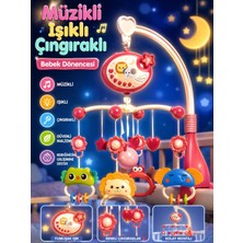 Aksoy Toys Müzikli Işıklı Çıngıraklı Pembe Renk Bebek Dönencesi