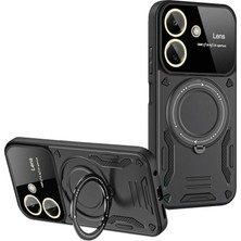 Mudanis Xiaomi Redmi 13C Kılıf Joy Lens Standlı Kapak - Siyah