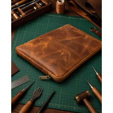 Vintage Leather Craft Hakiki Deri Tablet-Evrak Çantası