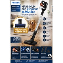 Philips Yeni 7000 Seri Max Dikey Şarjlı Süpürge, Mini Turbo Başlık Hediyeli, Powercyclone 8 Teknolojili, 70 Dakikaya Kadar Çalışma Süreli, Yüksek Performanslı Temizlik, Yüksek Emiş Performansı