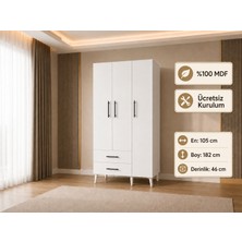 Standart Mdf 3 Kapaklı Elbise Dolabı