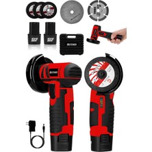 Steiner 12V 2 Ah Çift Akülü Mini Avuç Içi Spirali ve Şarjlı Avuç Taşlama Makinesi Kırmızı