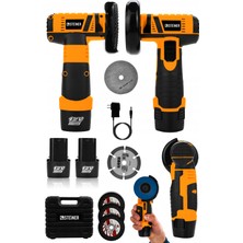 Steiner 12V 2 Ah Çift Akülü Mini Avuç Içi Spirali ve Şarjlı Avuç Taşlama Makinesi Turuncu