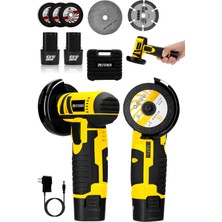 Steiner 12V 2 Ah Çift Akülü Mini Avuç Içi Spirali ve Şarjlı Avuç Taşlama Makinesi Sarı