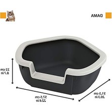 Esranın Dünyası Köşe Tasarımlı Kedi Tuvaleti - Dayanıklı Plastik, 57.5 x 51.5 x 22 cm