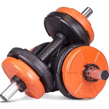 Esranın Dünyası Turuncu-Siyah Dambıl Seti, 6 In 1 Fitness Set