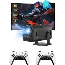 Kap Kaç Çift Kollu Game Box Projeksiyon Cihazı Kumandalı Android Tv Dahili Hoparlör Yeni Nesil