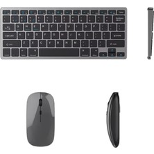 Kap Kaç Sessiz Kullanım Sunan Bluetooth Klavye Mouse Seti Çoklu Cihaz Uyumlu