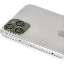 Bezos iPhone 11 Pro Max Pers Alüminyum Kamera Lens - Yeşil
