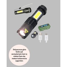 Kap Kaç Şarjlı Mini LED El Feneri 2000 Lümen Su Geçirmez