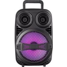 Kap Kaç Bluetooth Taşınabilir Karaoke Hoparlör 6.5 Inç Mikrofonlu Rgb Işıklı USB Tf Kart Destekli
