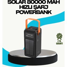 Brf Store Elivorasell 80000 Mah Güneş Enerjili Powerbank 4 Kablolu Type C Lightning Micro USB