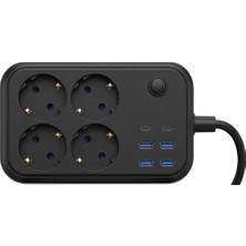 Kap Kaç Akım Korumalı Çoklu Priz 4 USB 2 Type C 4 Priz Güvenli ve Hızlı Şarj