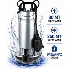 Optivex 1 Hp 0.75 Kw Dalgıç Su Motoru Yüksek Performanslı Paslanmaz Malzeme ile Güçlü Drenaj