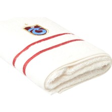 Brf Store Elivorasell Taç Trabzonspor Lisanslı Arma BASKILI%100 Pamuk Yüz Havlusu, Beyaz, 50X90 cm
